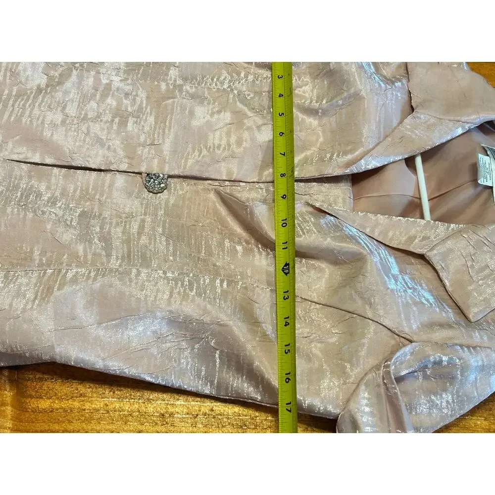 NWT Jessica Howard Pink Iridescent Metallic Formal Maxi Dress Jacket Set 8